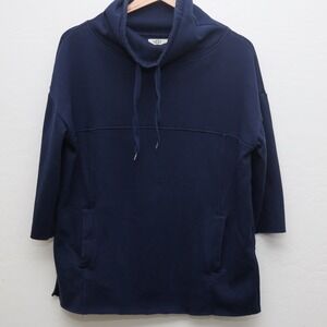 UGG Astrid Poncho Women's Funnel Neck Slit Sweatshirt‎ M/L Navy Blue